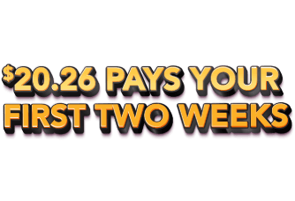 Your coupon is on its way to your inbox! $20.26 pays your first two weeks on any new agreement. Check your email for your coupon.